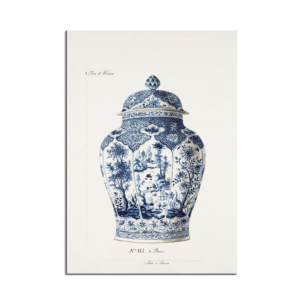 Jarrón de porcelana azul con e - Korean Arts And Lifestyle reseña y precio